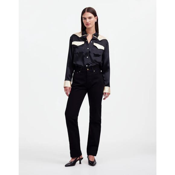 NEW Alexa Chung for Madewell High-Rise Straight Jean Outridge Wash Size 0 (24) - Picture 1 of 8